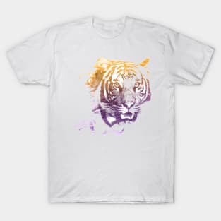 Tiger Superimposed Watercolor T-Shirt